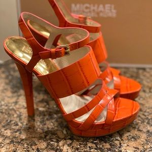 Michael Kors Mandarin Heels sz 7.5 orange